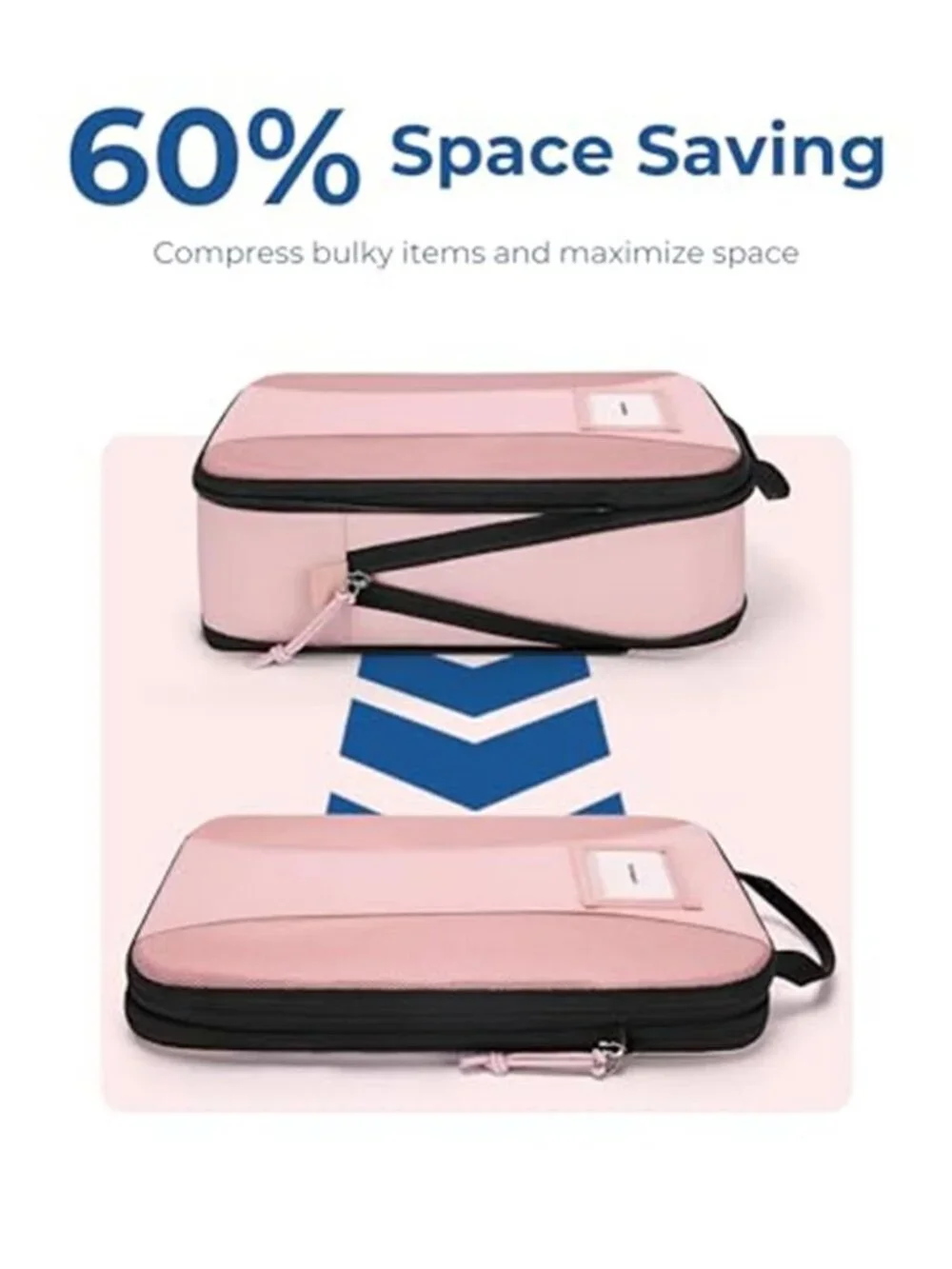 Compression Packing Cubes Travel Organizer Set Luggage Storage Bags 6 Piece